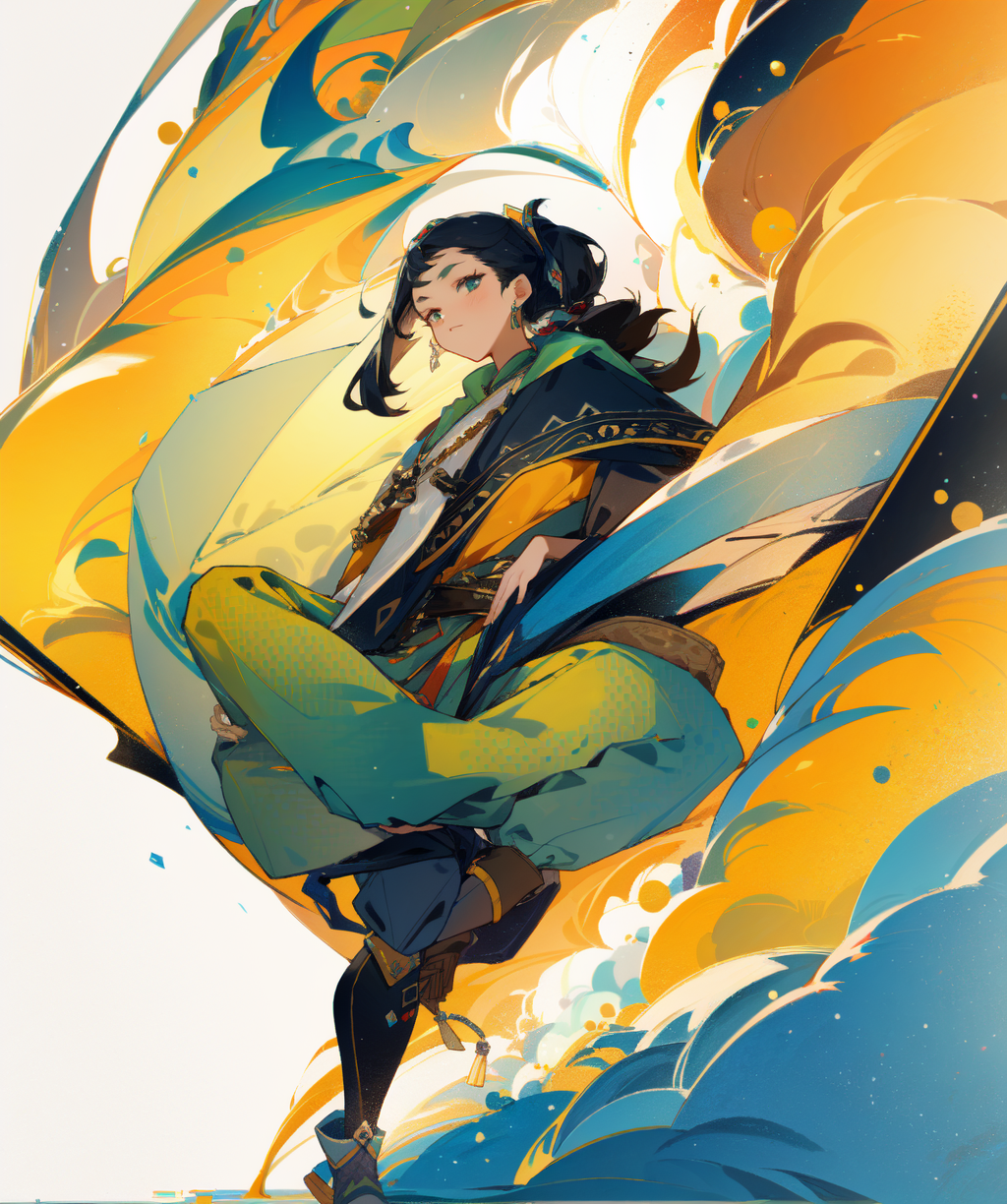 8k, masterpiece, solo,  1girl, fully clothed, beautiful, curvy, indian style, wearing Poncho and leggings and ankle boots, Cape-20231018173630.png
